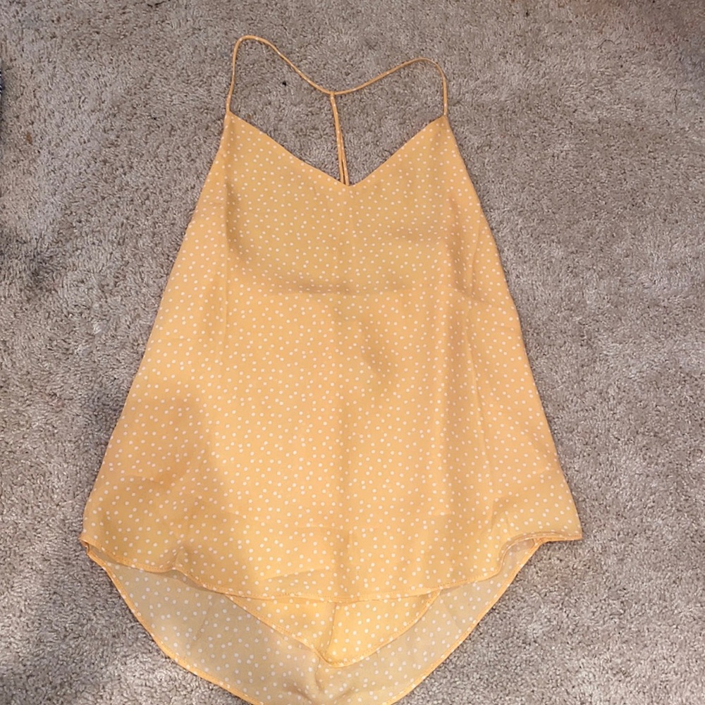 ADORABLE YELLOW AND WHITE POKE A DOT BLOUSE